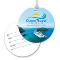 Round Luggage Tag with Clear Strap